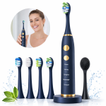 Periuta de dinti electrica sonica RAPAZ® SmilePro V8pro, 48000Hz, Autonomie 360 zile, Albastru