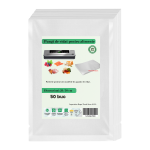 Pungi pentru vidat gofrate RAPAZ, 20 x 30 cm, 50 bucati, compatibile cu majoritatea aparatelor de vidat, transparente