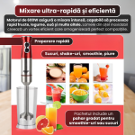 Mixer vertical 4 in 1 RAF, Blender multifunctional, Putere de 600W, Capacitate 600 ml, Accesorii incluse - imagine 7