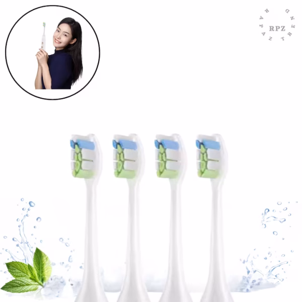 Rezerve Periuta De Dinti Electrica Sonica Rapaz SmilePro , Model V8 PRO, 4 bucati, ALB