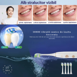 Rezerve Periuta De Dinti Electrica Sonica Rapaz SmilePro , Model V8 PRO, 4 bucati, ALB - imagine 4