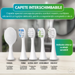 Periuta de dinti electrica sonica RAPAZ® SmilePro V8pro, 48000Hz, Autonomie 360 zile, Alb - imagine 4