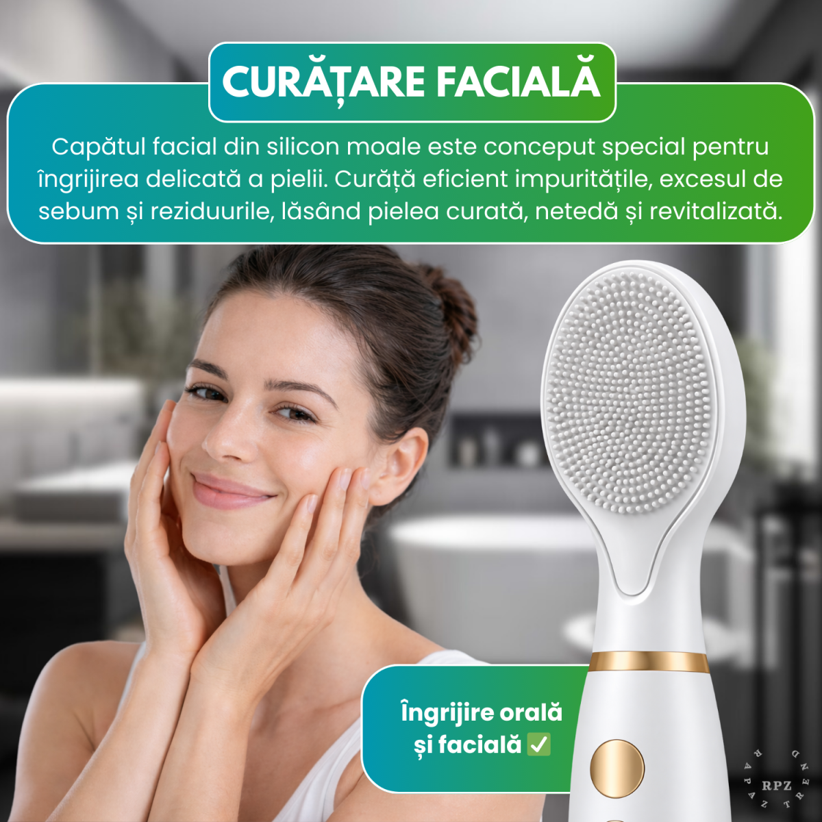 Periuta de dinti electrica sonica RAPAZ® SmilePro V8pro, 48000Hz, Autonomie 360 zile, Alb - imagine 6