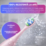 Periuta de dinti electrica sonica RAPAZ® SmilePro V8pro, 48000Hz, Autonomie 360 zile, Roz - imagine 5