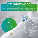 Periuta de dinti electrica sonica RAPAZ® SmilePro V8pro, 48000Hz, Autonomie 360 zile, Alb - imagine 7