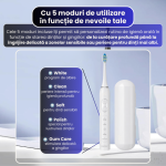 Periuta de dinti sonica electrica reincarcabila pentru adulti, Rapaz, 42000 oscilatii ALB - imagine 7