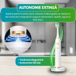 Periuta de dinti electrica sonica RAPAZ® SmilePro V8pro, 48000Hz, Autonomie 360 zile, Alb - imagine 10