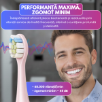 Periuta de dinti electrica sonica RAPAZ® SmilePro V8pro, 48000Hz, Autonomie 360 zile, Roz - imagine 9